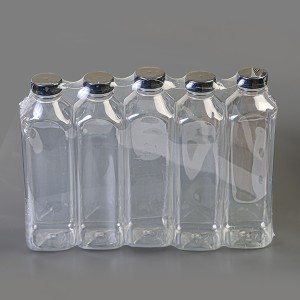 JUICE BOTTLE CLEAR SQUARE 500 ML  (100 PCS)