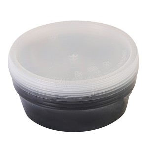 MICROWAVE ROUND CONTAINER 225 ML BLACK 1 x 5 PCS